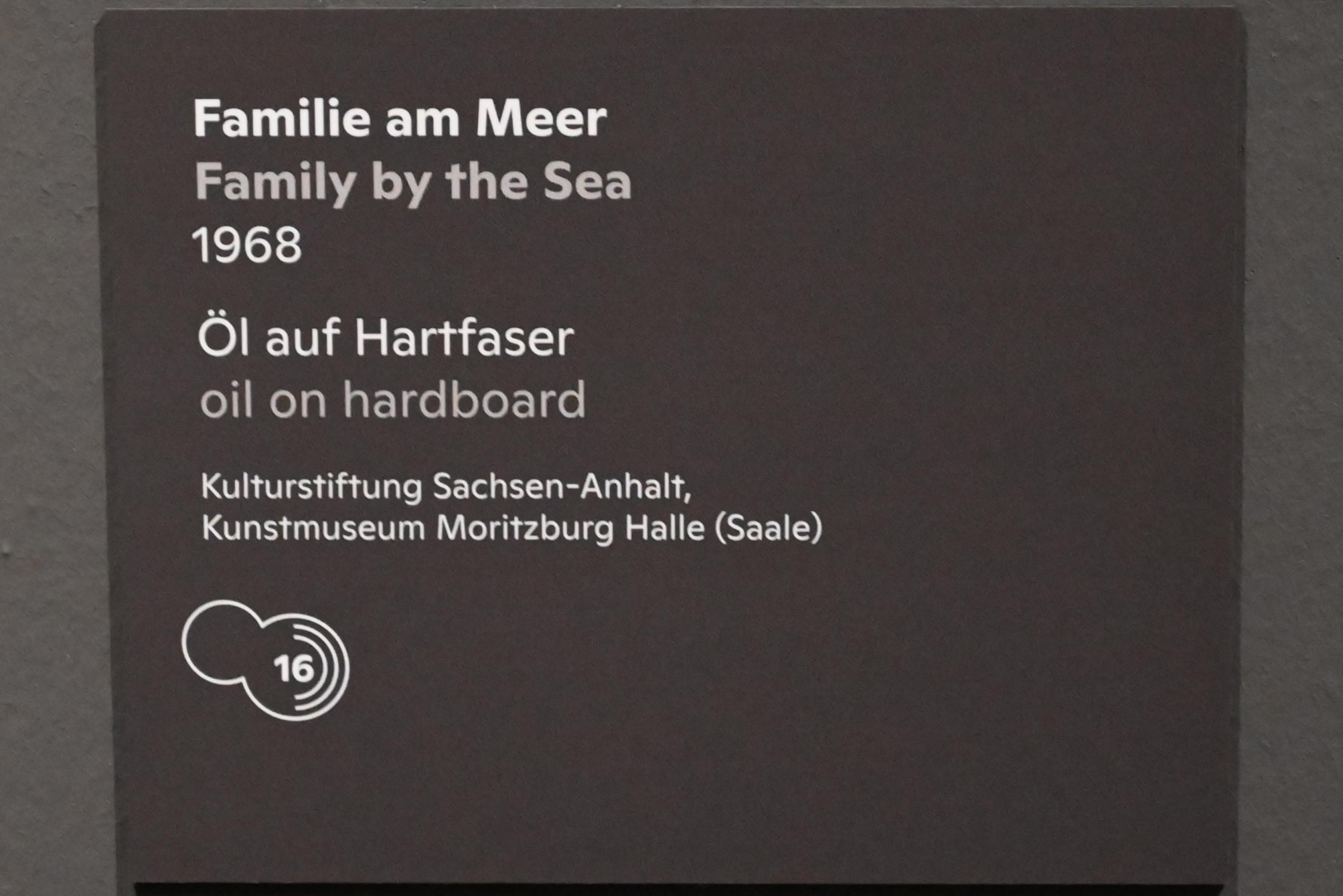 Willi Sitte (1938–2002), Familie am Meer, Halle (Saale), Kunstmuseum Moritzburg, Ausstellung "Sittes Welt" vom 03.10.2021 - 06.02.2022, Saal 9, 1968, Bild 2/2