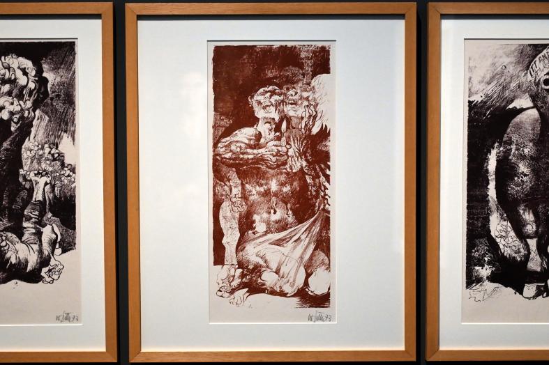 Willi Sitte (1938–2002), Chile wird siegen (Triptychon), Halle (Saale), Kunstmuseum Moritzburg, Ausstellung "Sittes Welt" vom 03.10.2021 - 06.02.2022, Saal 12, 1973, Bild 3/5