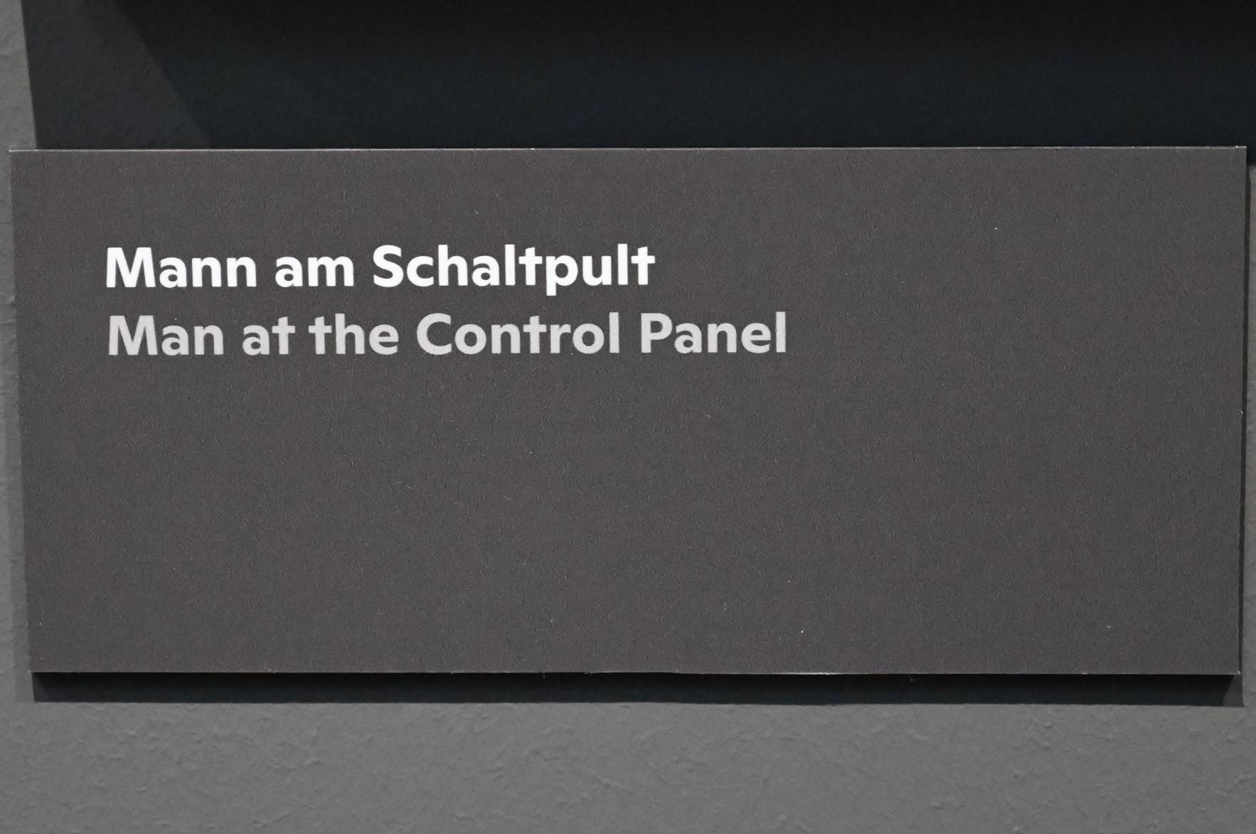 Willi Sitte (1938–2002), Im Geiste Lenins - Mann am Schaltpult, Halle (Saale), Kunstmuseum Moritzburg, Ausstellung "Sittes Welt" vom 03.10.2021 - 06.02.2022, Saal 12, 1969, Bild 3/3