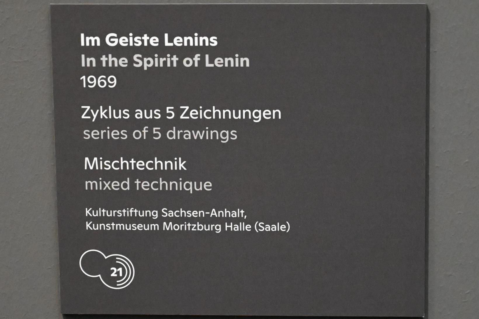 Willi Sitte (1938–2002), Im Geiste Lenins - Tanzendes Paar, Halle (Saale), Kunstmuseum Moritzburg, Ausstellung "Sittes Welt" vom 03.10.2021 - 06.02.2022, Saal 12, 1969, Bild 2/3