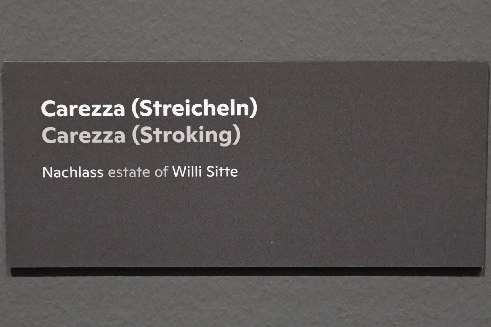 Willi Sitte (1938–2002), Zeichnungen zu Christa Wolf, Der geteilte Himmel - Carezza (Streicheln), Halle (Saale), Kunstmuseum Moritzburg, Ausstellung "Sittes Welt" vom 03.10.2021 - 06.02.2022, Saal 13, 1961, Bild 3/3