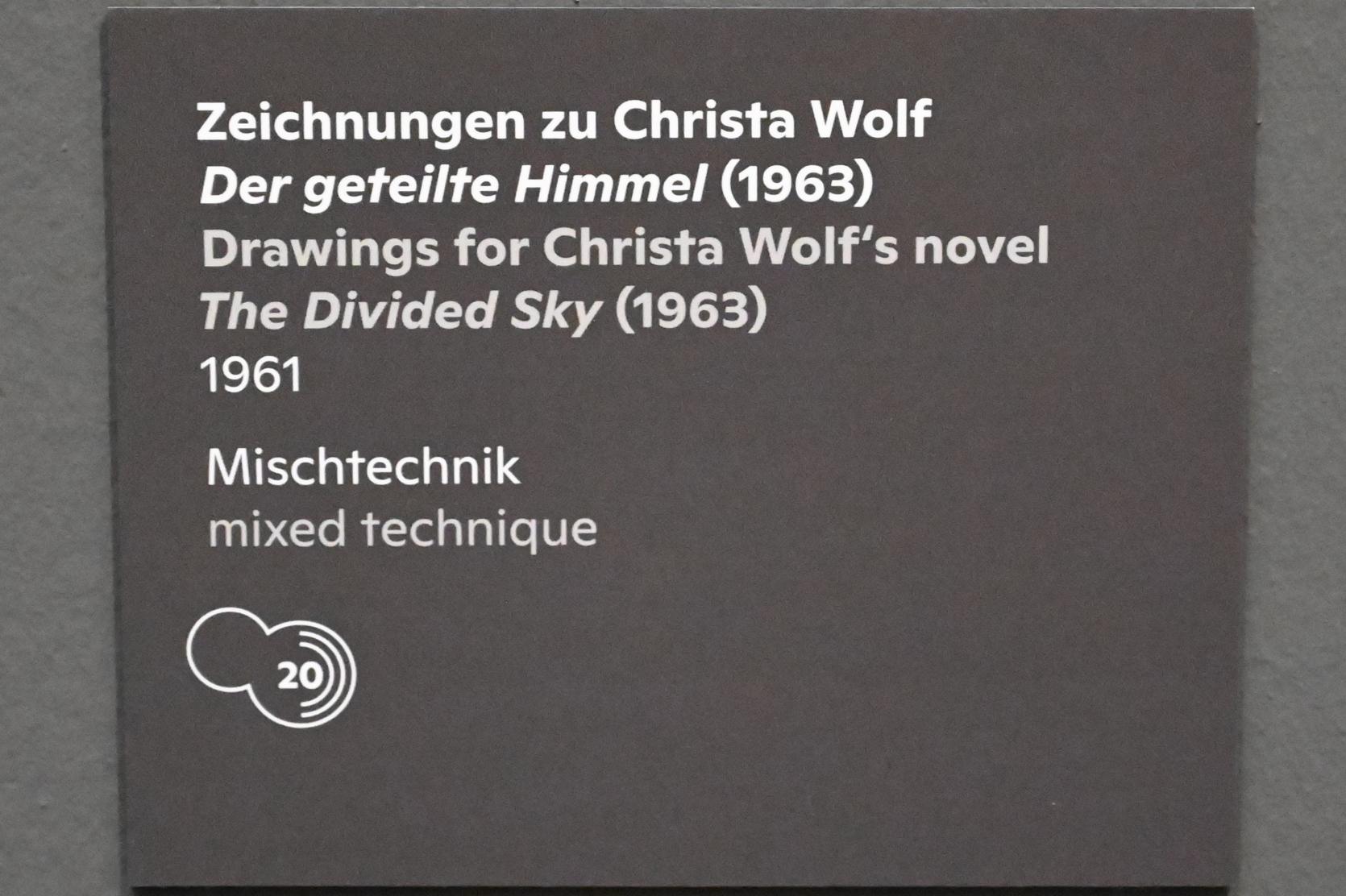 Willi Sitte (1938–2002), Zeichnungen zu Christa Wolf, Der geteilte Himmel - Zeitungsleser, Halle (Saale), Kunstmuseum Moritzburg, Ausstellung "Sittes Welt" vom 03.10.2021 - 06.02.2022, Saal 13, 1961, Bild 2/3