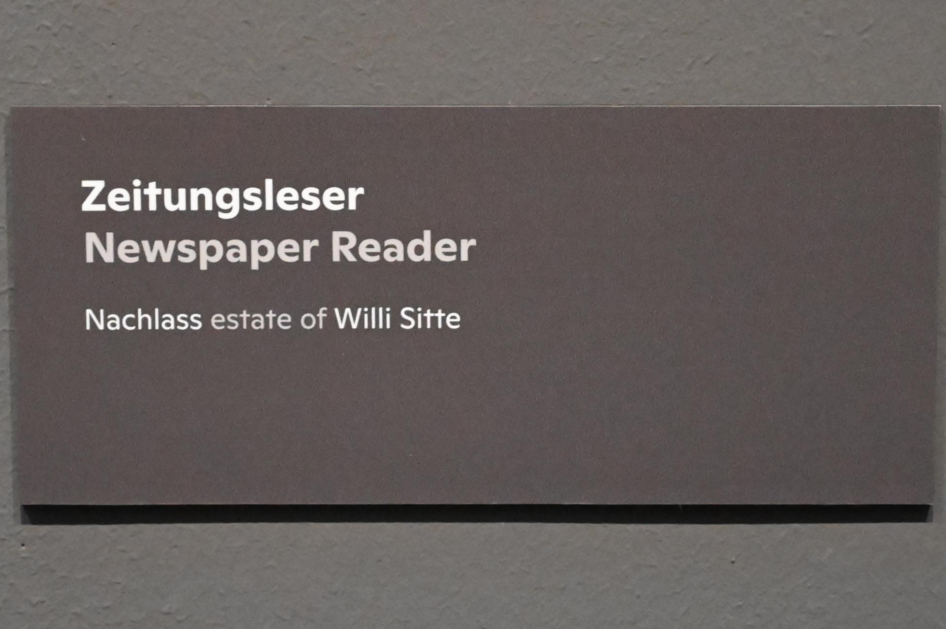 Willi Sitte (1938–2002), Zeichnungen zu Christa Wolf, Der geteilte Himmel - Zeitungsleser, Halle (Saale), Kunstmuseum Moritzburg, Ausstellung "Sittes Welt" vom 03.10.2021 - 06.02.2022, Saal 13, 1961, Bild 3/3