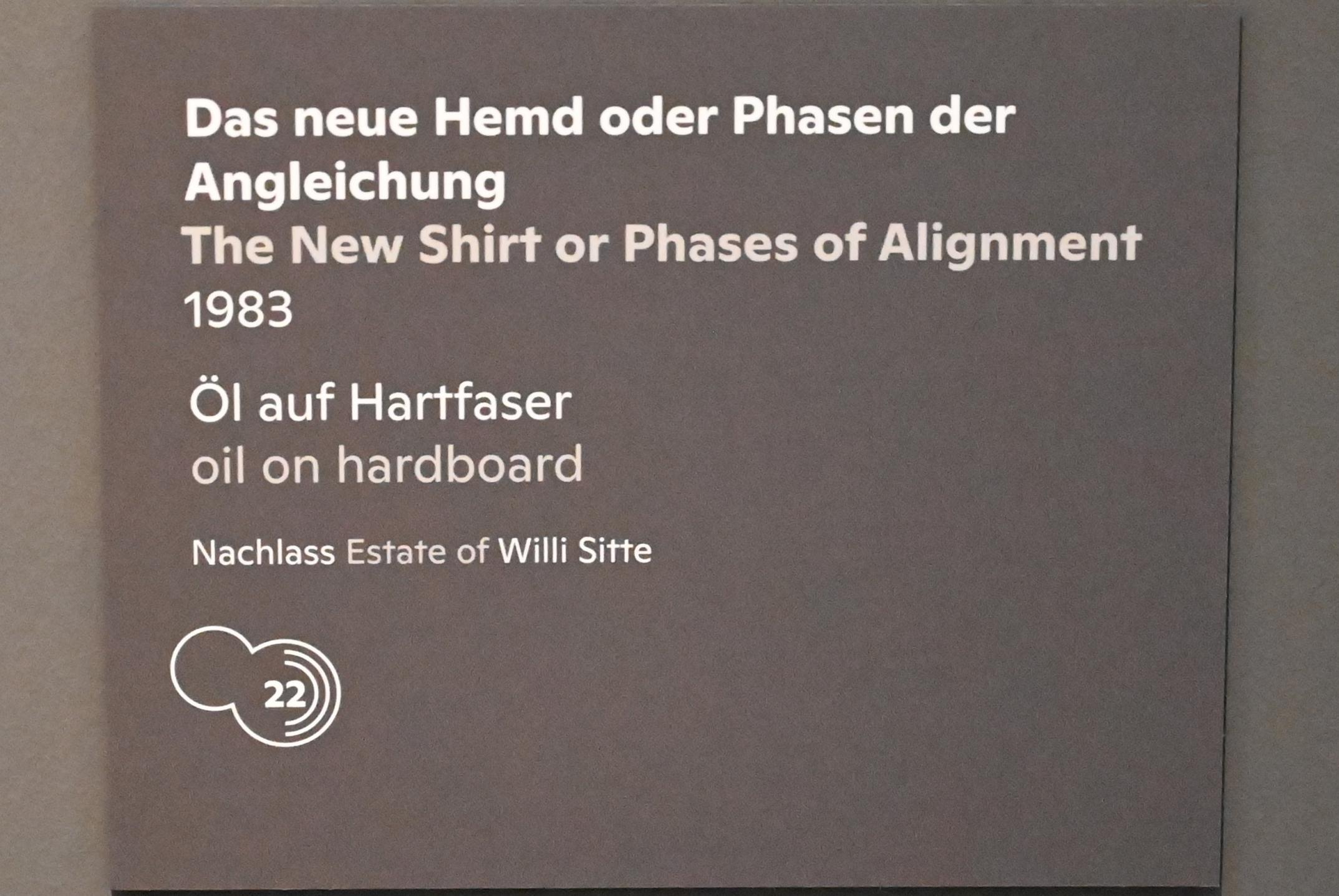 Willi Sitte (1938–2002), Das neue Hemd oder Phasen der Angleichung, Halle (Saale), Kunstmuseum Moritzburg, Ausstellung "Sittes Welt" vom 03.10.2021 - 06.02.2022, Saal 14, 1983, Bild 2/2