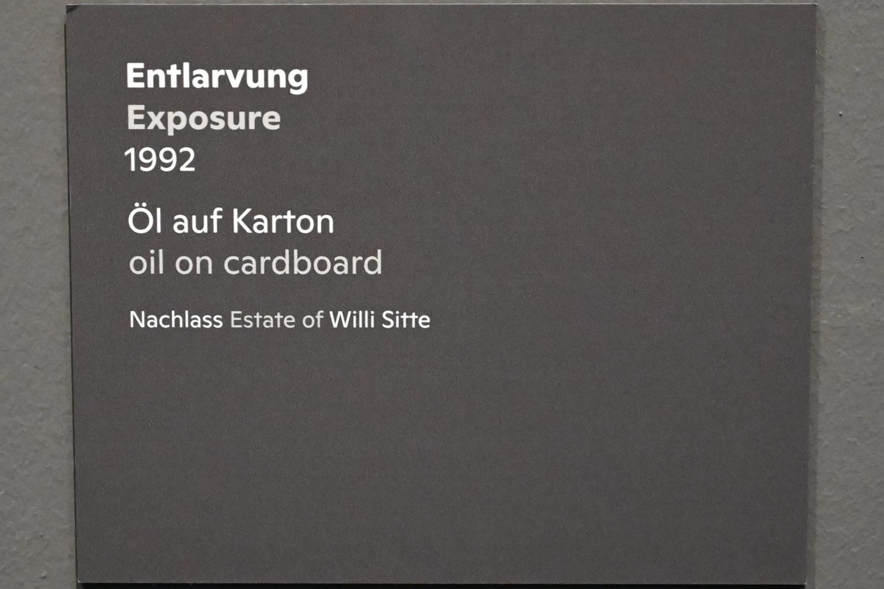 Willi Sitte (1938–2002), Entlarvung, Halle (Saale), Kunstmuseum Moritzburg, Ausstellung "Sittes Welt" vom 03.10.2021 - 06.02.2022, Saal 16, 1992, Bild 2/2