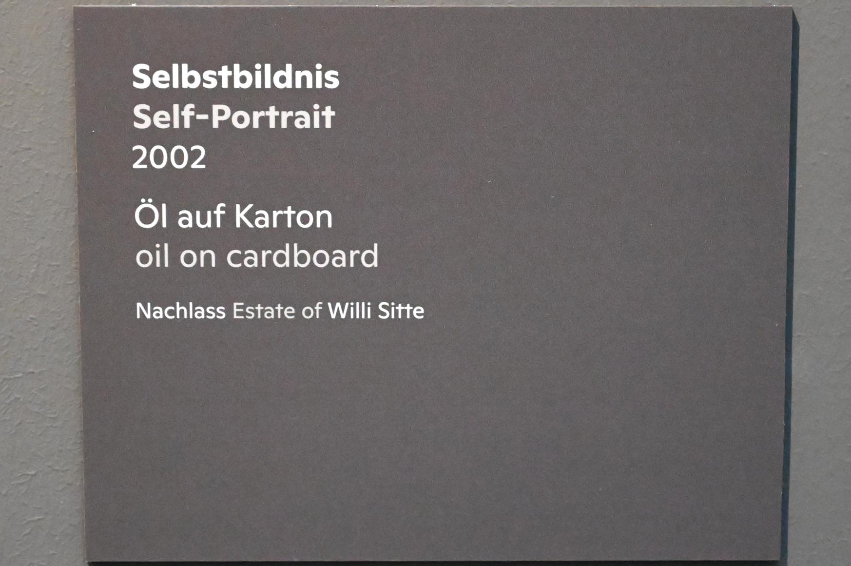 Willi Sitte (1938–2002), Selbstbildnis, Halle (Saale), Kunstmuseum Moritzburg, Ausstellung "Sittes Welt" vom 03.10.2021 - 06.02.2022, Saal 16, 2002, Bild 2/2