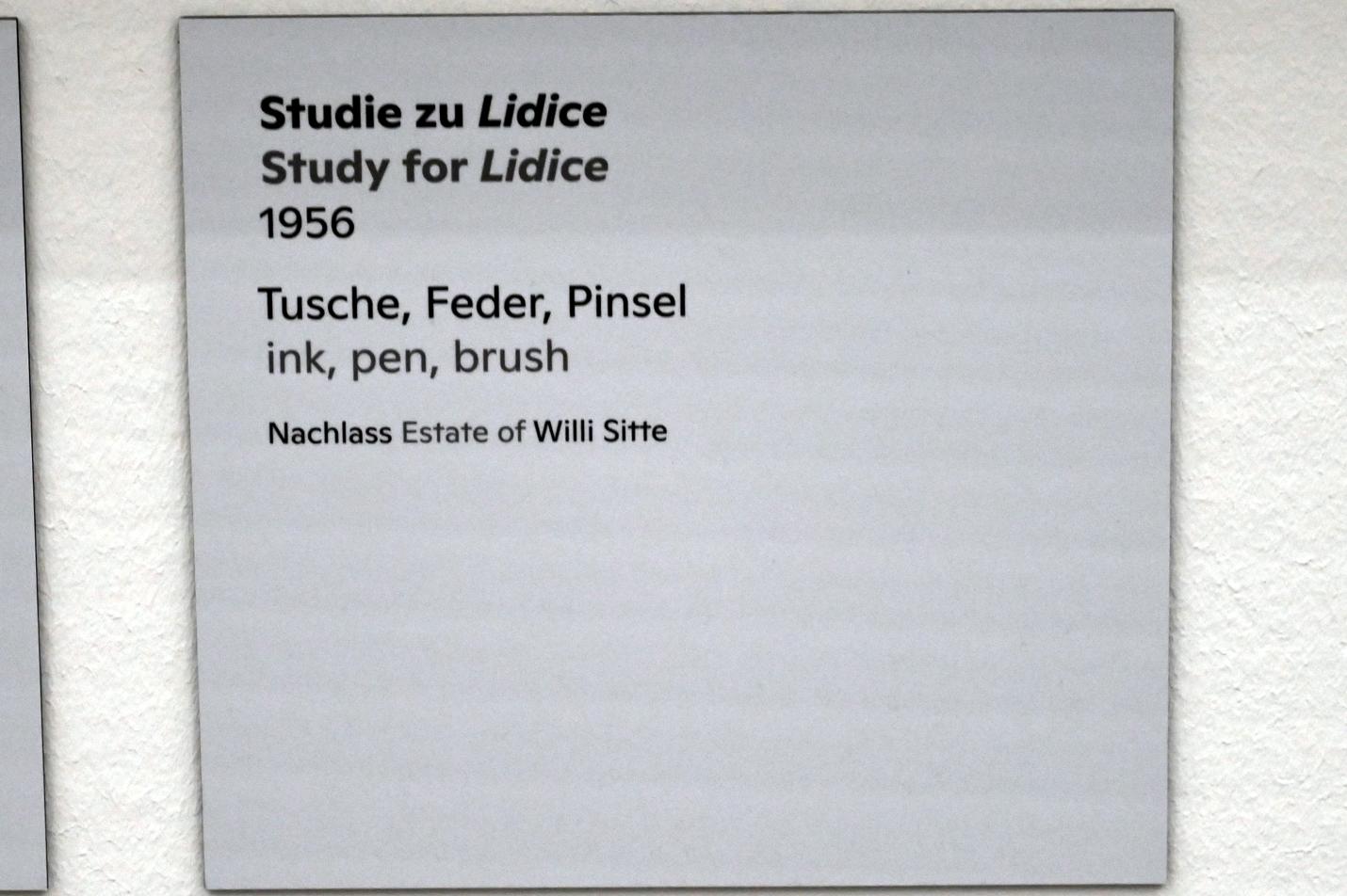 Willi Sitte (1938–2002), Studie zu Lidice, Halle (Saale), Kunstmuseum Moritzburg, Ausstellung "Sittes Welt" vom 03.10.2021 - 06.02.2022, Saal 17, 1956, Bild 2/2