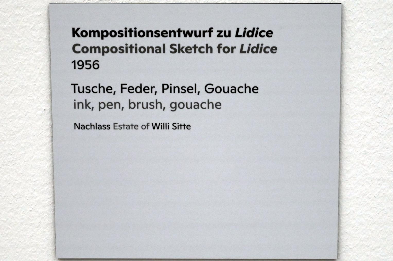 Willi Sitte (1938–2002), Kompositionsentwurf zu Lidice, Halle (Saale), Kunstmuseum Moritzburg, Ausstellung "Sittes Welt" vom 03.10.2021 - 06.02.2022, Saal 17, 1956, Bild 2/2