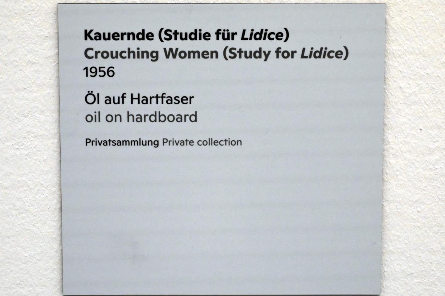Willi Sitte (1938–2002), Kauernde (Studie für Lidice), Halle (Saale), Kunstmuseum Moritzburg, Ausstellung "Sittes Welt" vom 03.10.2021 - 06.02.2022, Saal 17, 1956, Bild 2/2