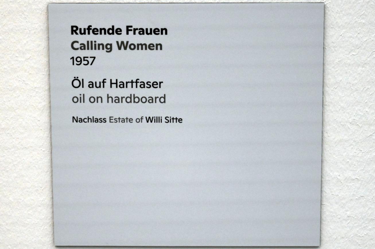 Willi Sitte (1938–2002), Rufende Frauen, Halle (Saale), Kunstmuseum Moritzburg, Ausstellung "Sittes Welt" vom 03.10.2021 - 06.02.2022, Saal 17, 1957, Bild 2/2