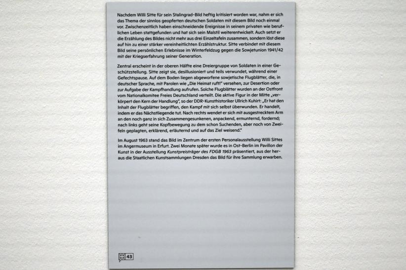 Willi Sitte (1938–2002), Die Überlebenden, Halle (Saale), Kunstmuseum Moritzburg, Ausstellung "Sittes Welt" vom 03.10.2021 - 06.02.2022, Saal 17, 1963, Bild 5/5