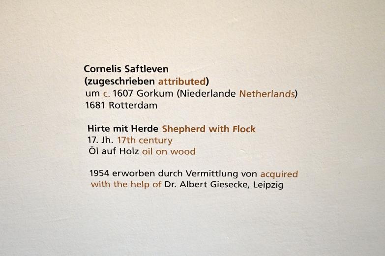 Cornelis Saftleven (1629–1681), Hirte mit Herde, Halle (Saale), Kunstmuseum Moritzburg, Alte Meister Saal 5, 17. Jhd., Bild 2/2