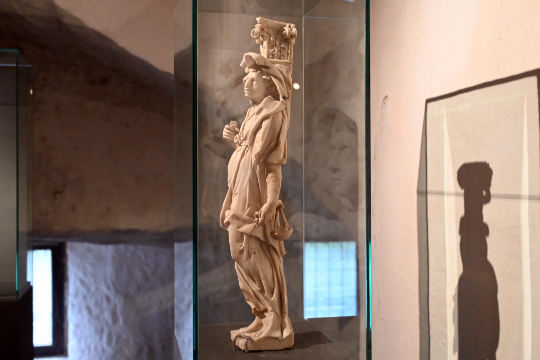 Valentin Silbermann (1602), Karyatide aus dem Epitaph des Dr. jur. Henning Hammel, Halle (Saale), Kirche St. Ulrich, jetzt Halle (Saale), Kunstmuseum Moritzburg, Mittelalter Saal 1, 1602, Bild 2/4