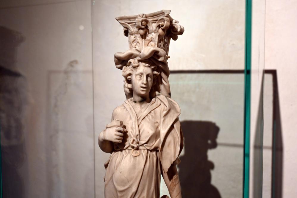 Valentin Silbermann (1602), Karyatide aus dem Epitaph des Dr. jur. Henning Hammel, Halle (Saale), Kirche St. Ulrich, jetzt Halle (Saale), Kunstmuseum Moritzburg, Mittelalter Saal 1, 1602, Bild 3/4