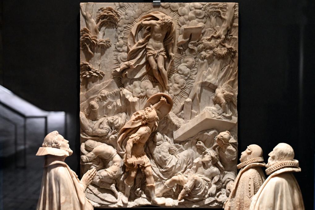 Valentin Silbermann (1602), Himmelfahrt aus dem Epitaph des Dr. jur. Henning Hammel, Halle (Saale), Kirche St. Ulrich, jetzt Halle (Saale), Kunstmuseum Moritzburg, Mittelalter Saal 1, 1602, Bild 2/4