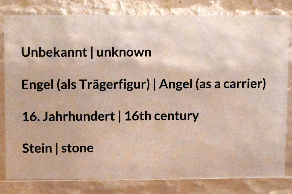 Engel (als Trägerfigur), Halle (Saale), Kunstmuseum Moritzburg, Mittelalter Saal 1, 16. Jhd., Bild 3/3