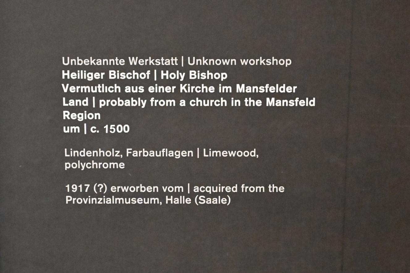 Heiliger Bischof, Halle (Saale), Kunstmuseum Moritzburg, Mittelalter Saal 2, um 1500, Bild 3/3