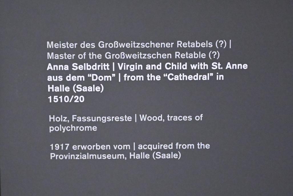 Anna Selbdritt, Halle (Saale), Dom zu Halle, jetzt Halle (Saale), Kunstmuseum Moritzburg, Mittelalter Saal 2, 1510–1520, Bild 3/3