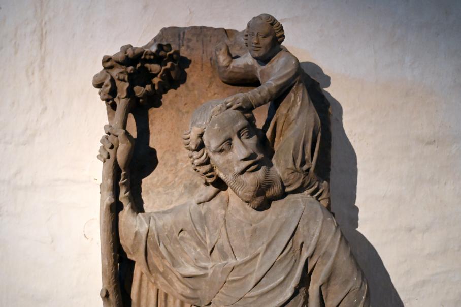 Heiliger Christophorus, Halle (Saale), Kunstmuseum Moritzburg, Mittelalter Saal 2, um 1380–1390, Bild 2/3