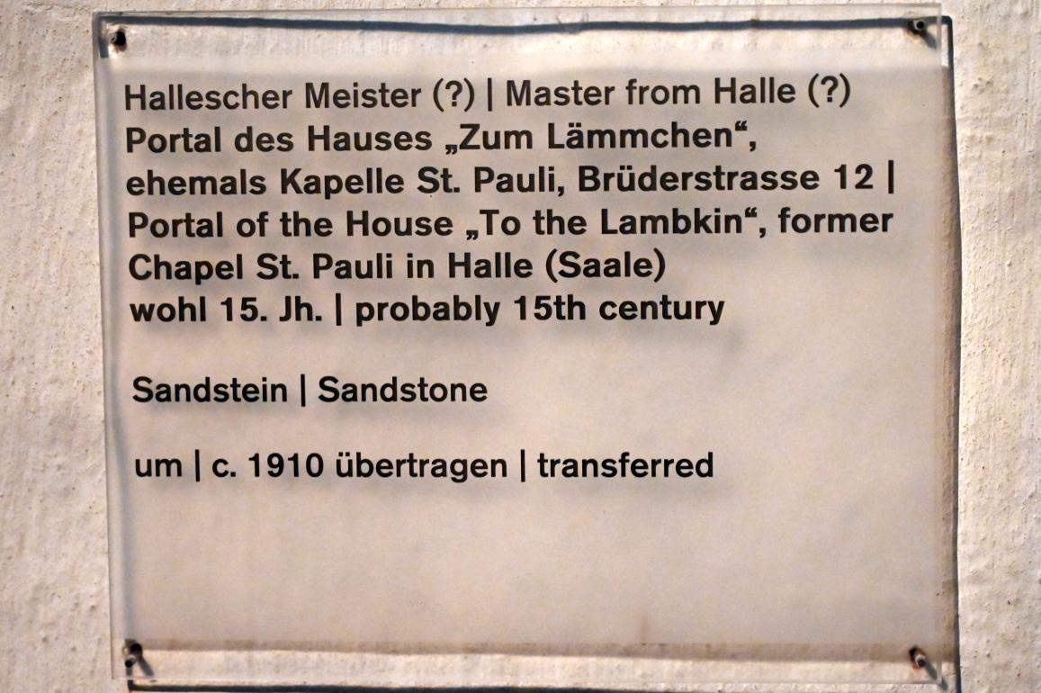 Portal, Halle (Saale), ehem. Kapelle St. Pauli, jetzt Halle (Saale), Kunstmuseum Moritzburg, Mittelalter Saal 2, 15. Jhd., Bild 2/2