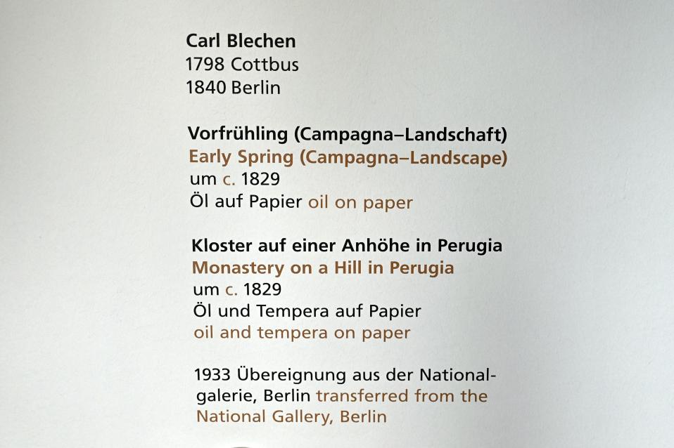 Carl Blechen (1822–1837), Kloster auf einer Anhöhe in Perugia, Halle (Saale), Kunstmuseum Moritzburg, Alte Meister Saal 2, um 1829, Bild 2/2