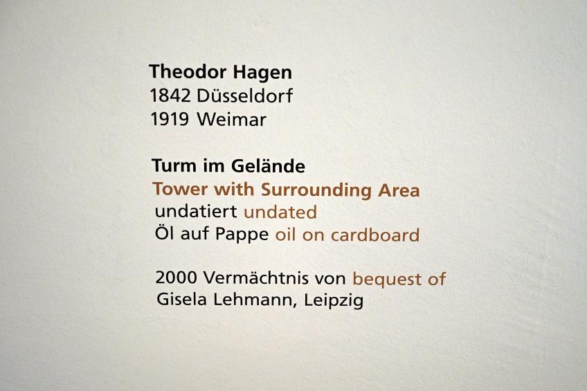 Theodor Hagen (Undatiert), Turm im Gelände, Halle (Saale), Kunstmuseum Moritzburg, Alte Meister Saal 2, Undatiert, Bild 2/2
