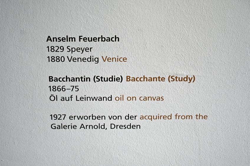 Anselm Feuerbach (1846–1878), Bacchantin (Studie), Halle (Saale), Kunstmuseum Moritzburg, Alte Meister Saal 1, 1866–1875, Bild 2/2