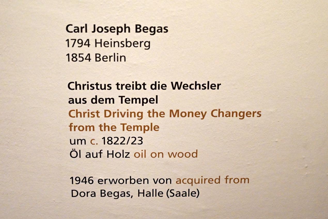Carl Joseph Begas (1820–1848), Christus treibt die Wechsler aus dem Tempel, Halle (Saale), Kunstmuseum Moritzburg, Alte Meister Saal 7, um 1822–1823, Bild 2/2