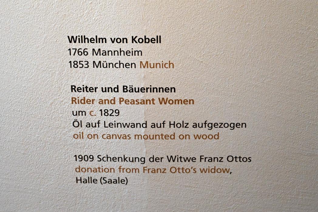 Wilhelm von Kobell (1815–1833), Reiter und Bäuerinnen, Halle (Saale), Kunstmuseum Moritzburg, Alte Meister Saal 7, um 1829, Bild 2/2