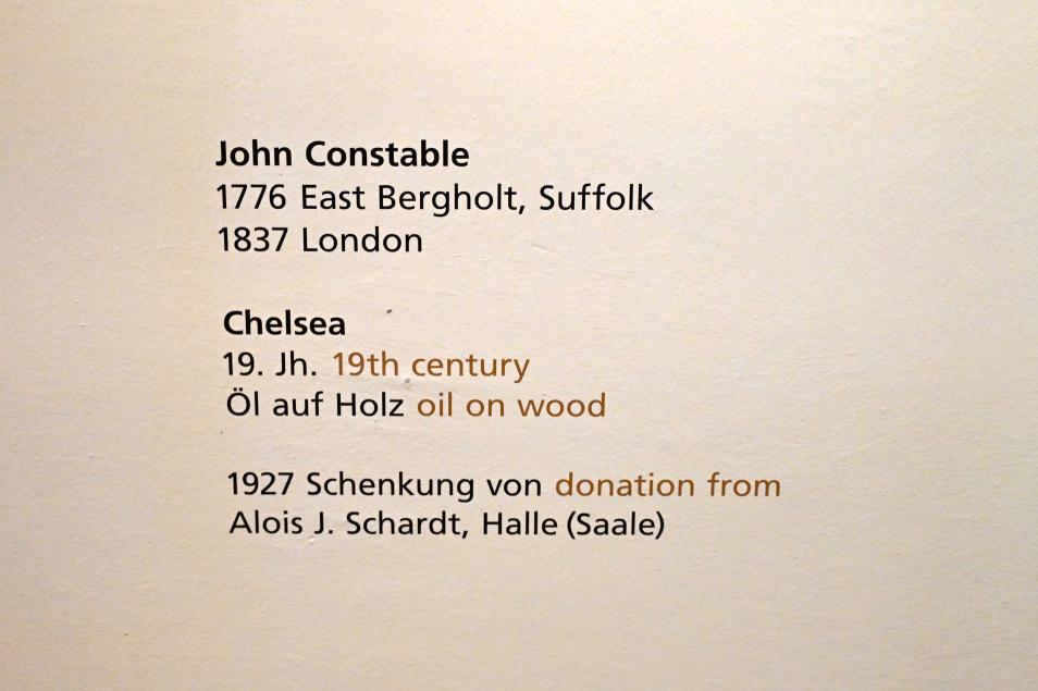John Constable (1804–1837), Chelsea, Halle (Saale), Kunstmuseum Moritzburg, Alte Meister Saal 7, 19. Jhd., Bild 2/2