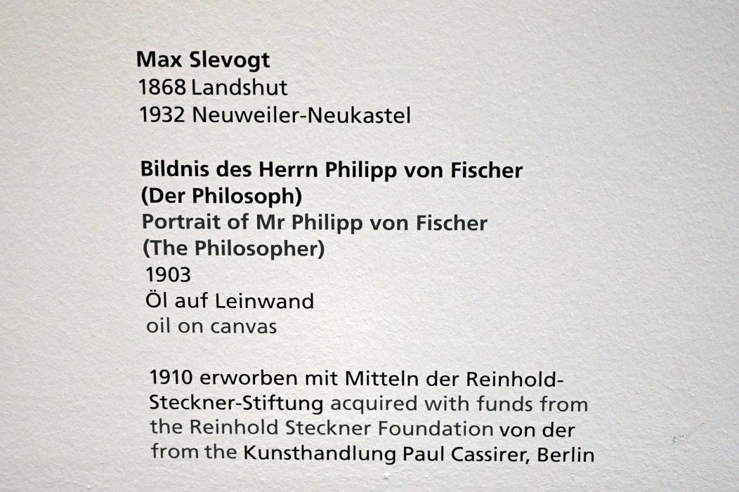 Max Slevogt (1886–1931), Bildnis des Herrn Philipp von Fischer (Der Philosoph), Halle (Saale), Kunstmuseum Moritzburg, Rendezvous, 1903, Bild 2/2
