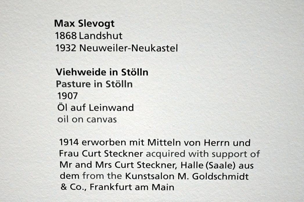 Max Slevogt (1886–1931), Viehweide in Stölln, Halle (Saale), Kunstmuseum Moritzburg, Rendezvous, 1907, Bild 2/2