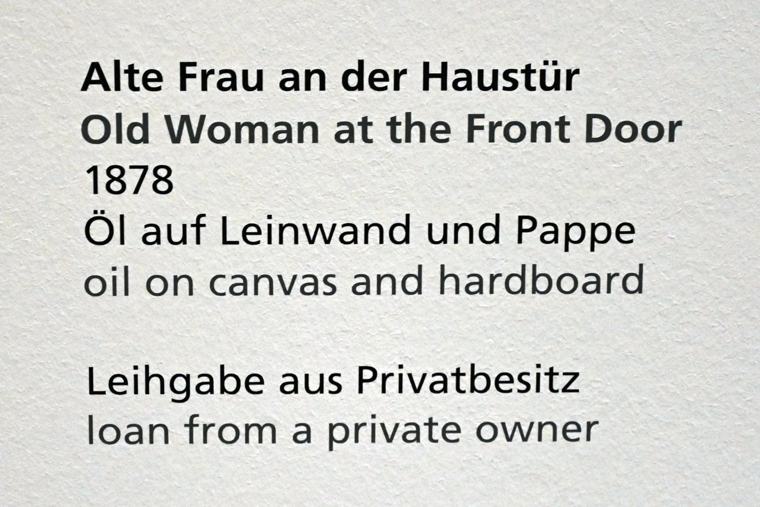Max Liebermann (1872–1929), Alte Frau an der Haustür, Halle (Saale), Kunstmuseum Moritzburg, Rendezvous, 1878, Bild 2/2