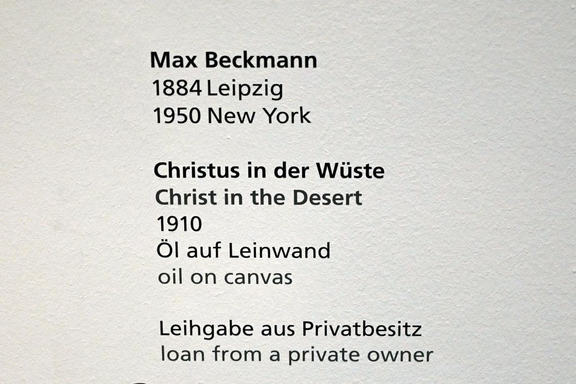 Max Beckmann (1905–1950), Christus in der Wüste, Halle (Saale), Kunstmuseum Moritzburg, Rendezvous, 1910, Bild 2/2