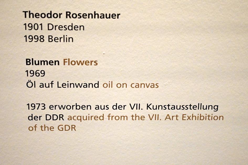 Theodor Rosenhauer (1948–1981), Blumen, Halle (Saale), Kunstmuseum Moritzburg, Wege der Moderne, 1969, Bild 2/2