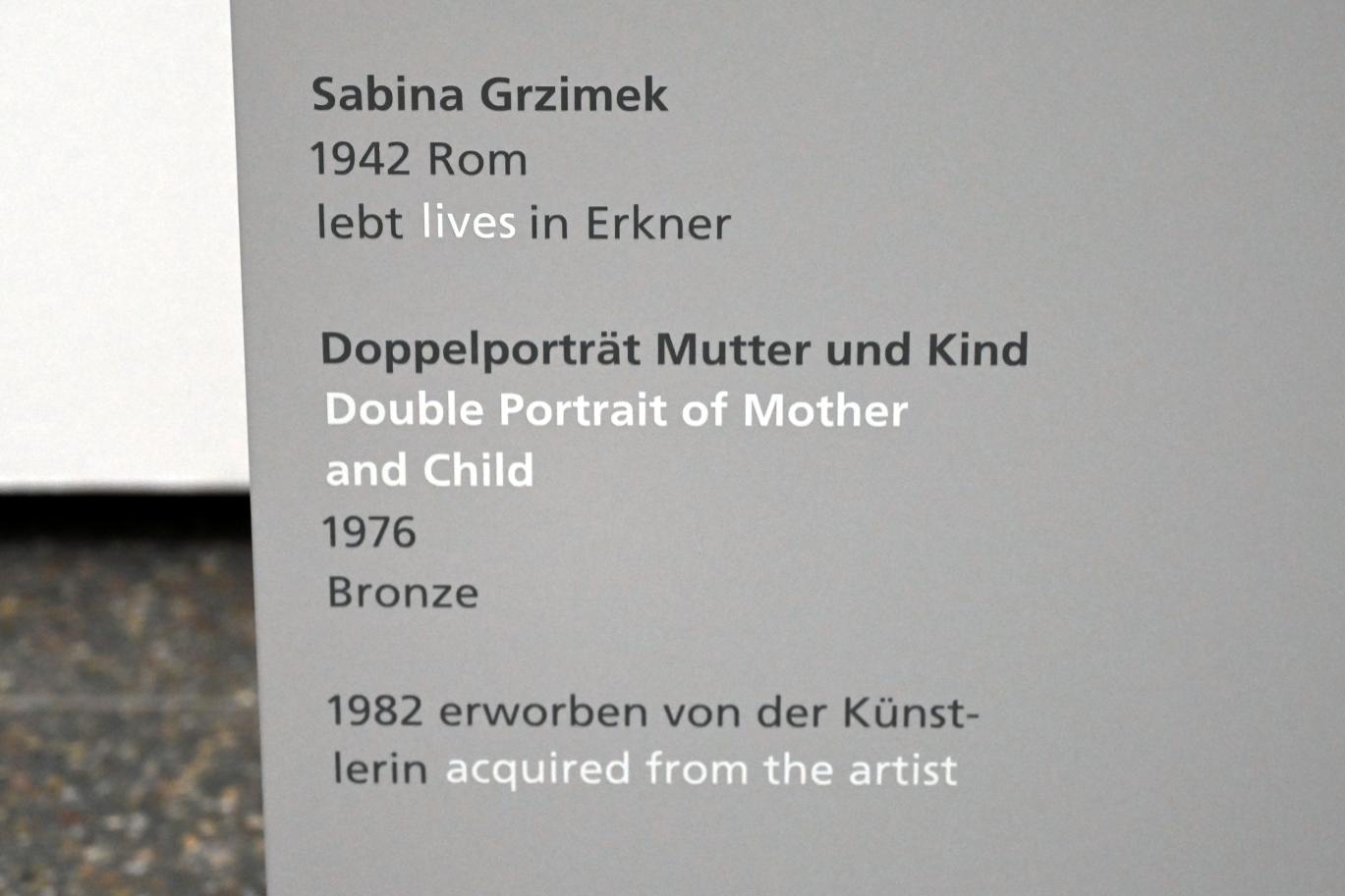 Sabina Grzimek (1976), Doppelporträt Mutter und Kind, Halle (Saale), Kunstmuseum Moritzburg, Wege der Moderne, Stötzer, Grzimek, 1976, Bild 4/4
