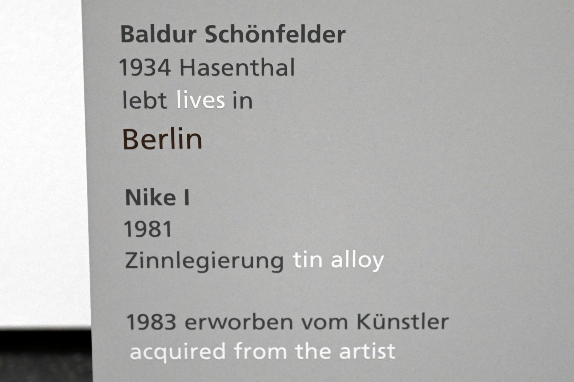 Baldur Schönfelder (1981), Nike I, Halle (Saale), Kunstmuseum Moritzburg, Wege der Moderne, Stötzer, Grzimek, 1981, Bild 3/3