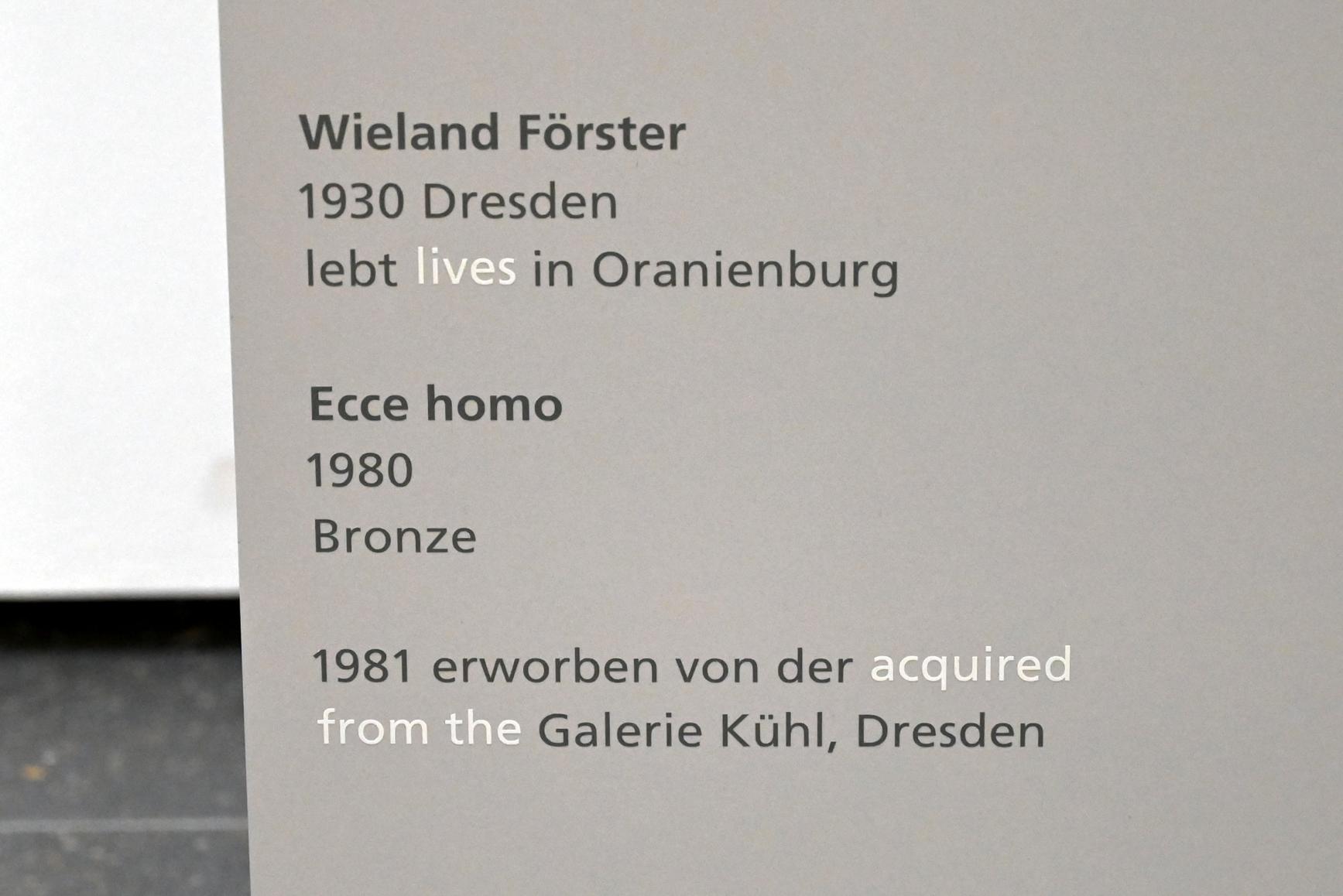 Wieland Förster (1964–1989), Ecce homo, Halle (Saale), Kunstmuseum Moritzburg, Wege der Moderne, Stötzer, Grzimek, 1980, Bild 4/4