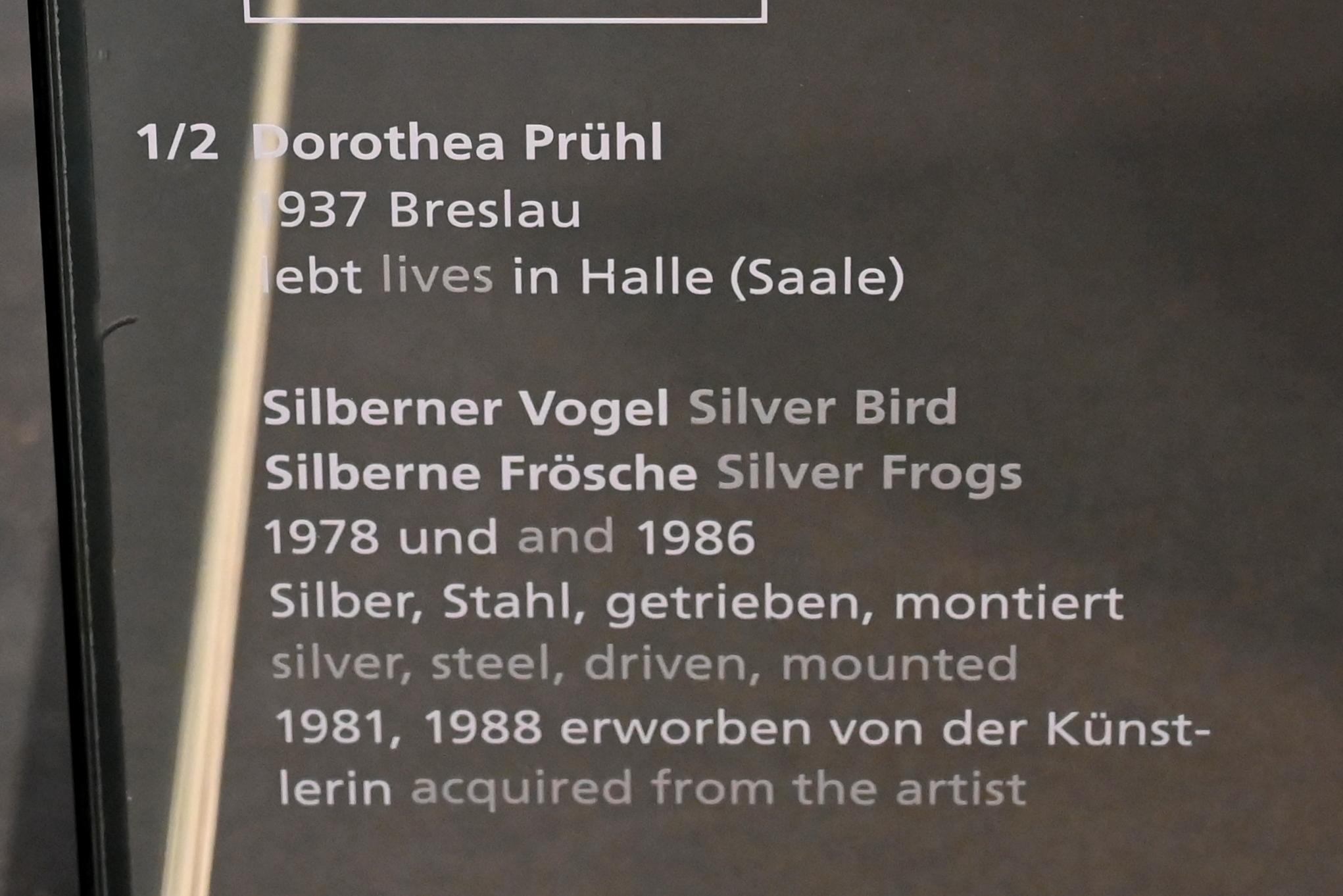 Dorothea Prühl (1978–1986), Silberne Frösche, Halle (Saale), Kunstmuseum Moritzburg, Wege der Moderne, Stötzer, Grzimek, 1986, Bild 2/2