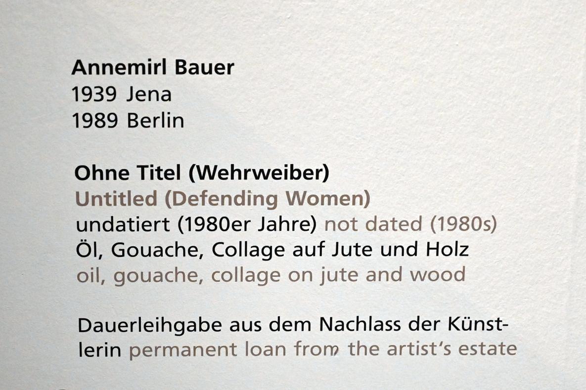 Annemirl Bauer (1989), Ohne Titel (Wehrweiber), Halle (Saale), Kunstmuseum Moritzburg, Wege der Moderne, Schleef, Bauer, um 1980–1990, Bild 4/4
