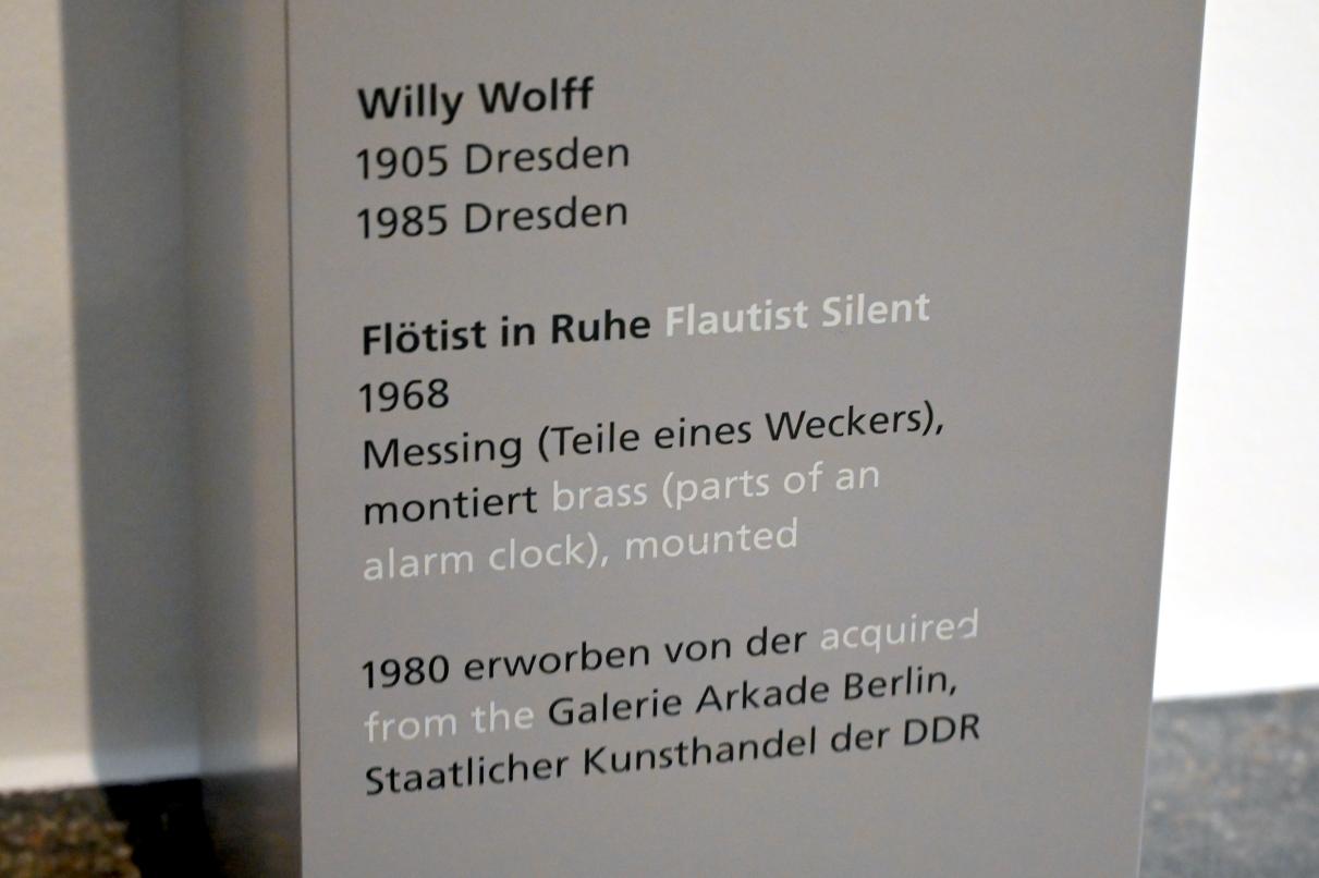 Willy Wolff (1932–1968), Flötist in Ruhe, Halle (Saale), Kunstmuseum Moritzburg, Wege der Moderne, Wolff, Götze, Ticha, 1968, Bild 4/4