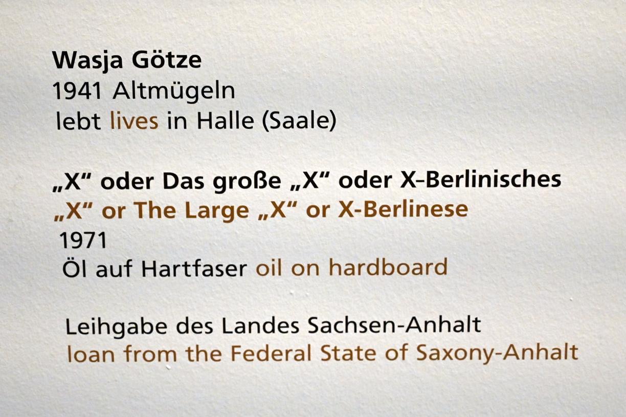 Wasja Götze (1971), "X" oder Das große "X" oder X-Berlinisches, Halle (Saale), Kunstmuseum Moritzburg, Wege der Moderne, Wolff, Götze, Ticha, 1971, Bild 2/2