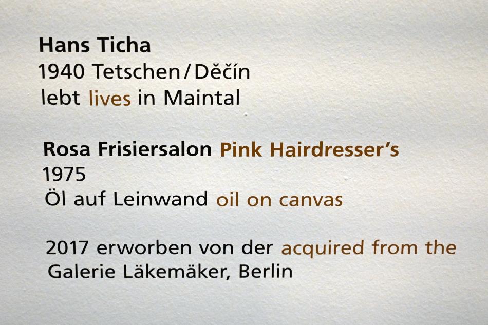 Hans Ticha (1975–1979), Rosa Frisiersalon, Halle (Saale), Kunstmuseum Moritzburg, Wege der Moderne, Wolff, Götze, Ticha, 1975, Bild 2/2