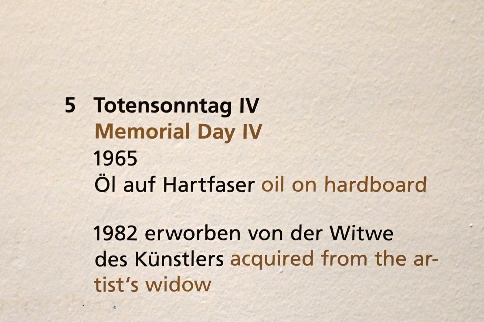 Albert Ebert (1959–1974), Totensonntag IV, Halle (Saale), Kunstmuseum Moritzburg, Wege der Moderne, Ebert, 1965, Bild 2/2