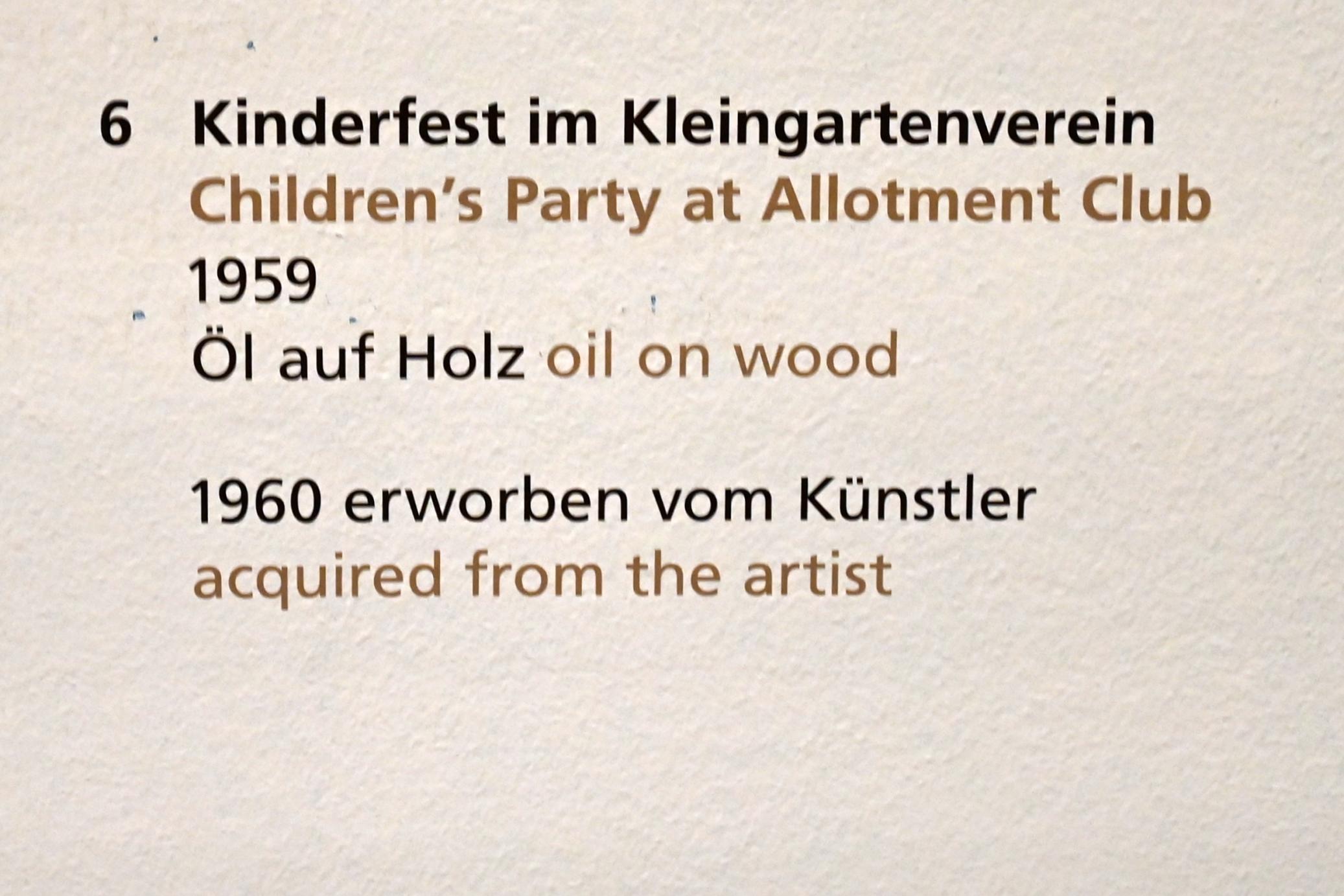 Albert Ebert (1959–1974), Kinderfest im Kleingartenverein, Halle (Saale), Kunstmuseum Moritzburg, Wege der Moderne, Ebert, 1959, Bild 2/2