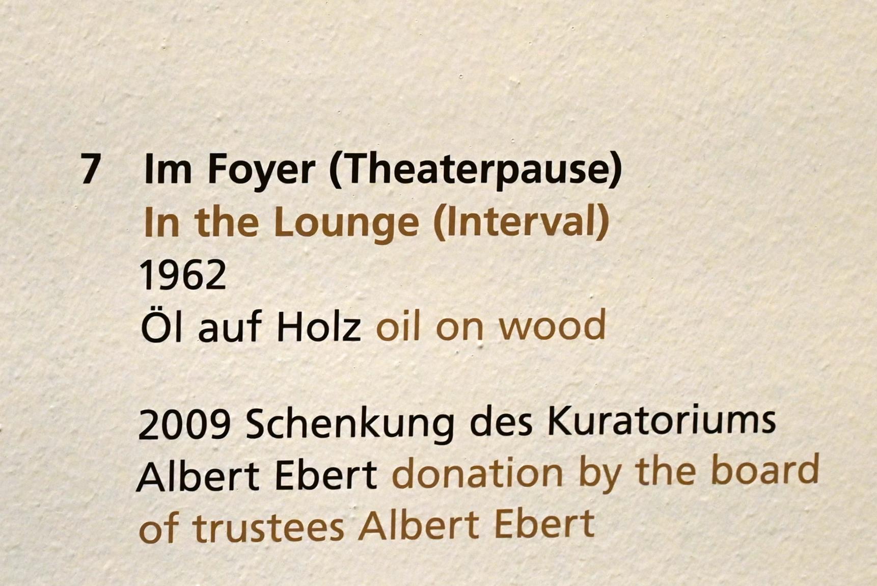 Albert Ebert (1959–1974), Im Foyer (Theaterpause), Halle (Saale), Kunstmuseum Moritzburg, Wege der Moderne, Ebert, 1962, Bild 2/2