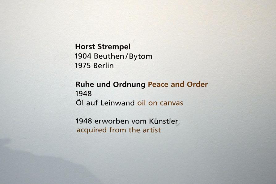Horst Strempel (1947–1948), Ruhe und Ordnung, Halle (Saale), Kunstmuseum Moritzburg, Wege der Moderne, Crodel, Hahs, 1948, Bild 2/2