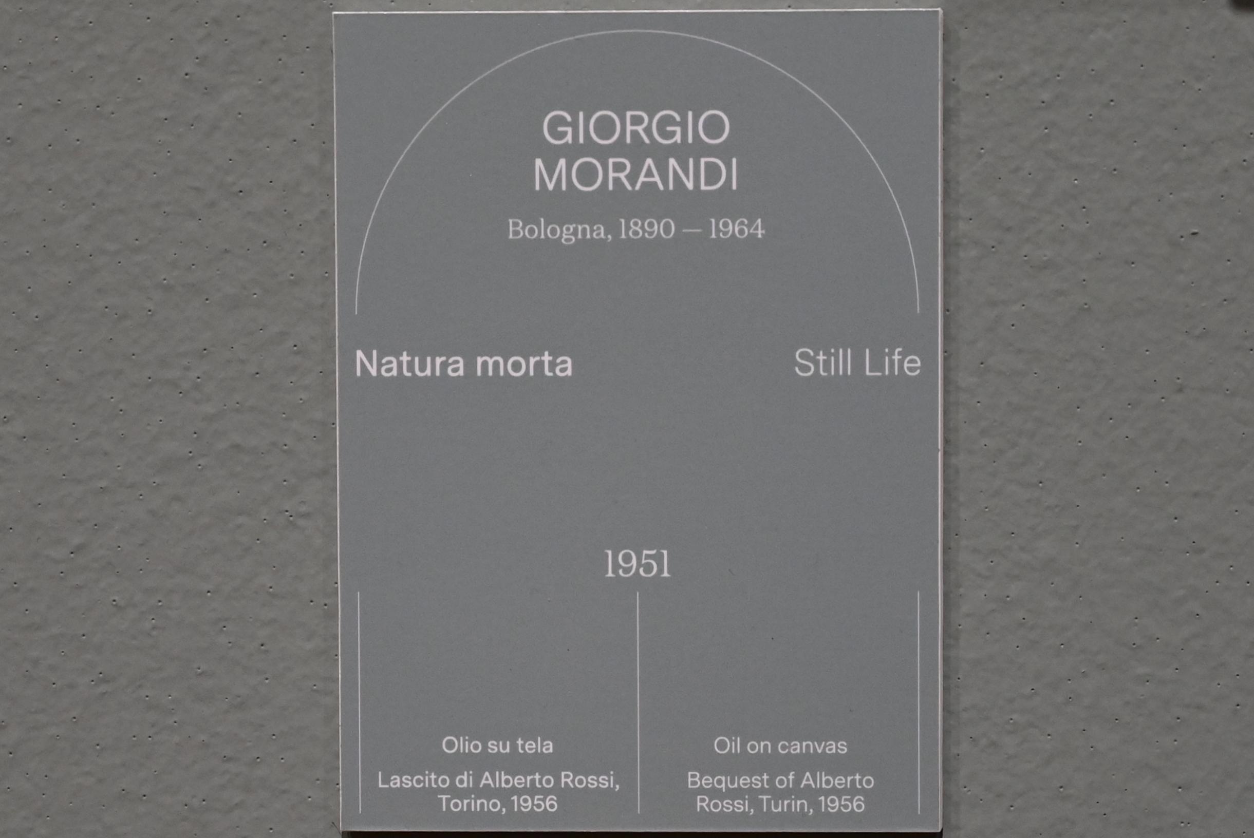 Giorgio Morandi (1935–1959), Stillleben, Turin, Galleria civica d'arte moderna e contemporanea (GAM Torino), Saal 1, 1951, Bild 2/2
