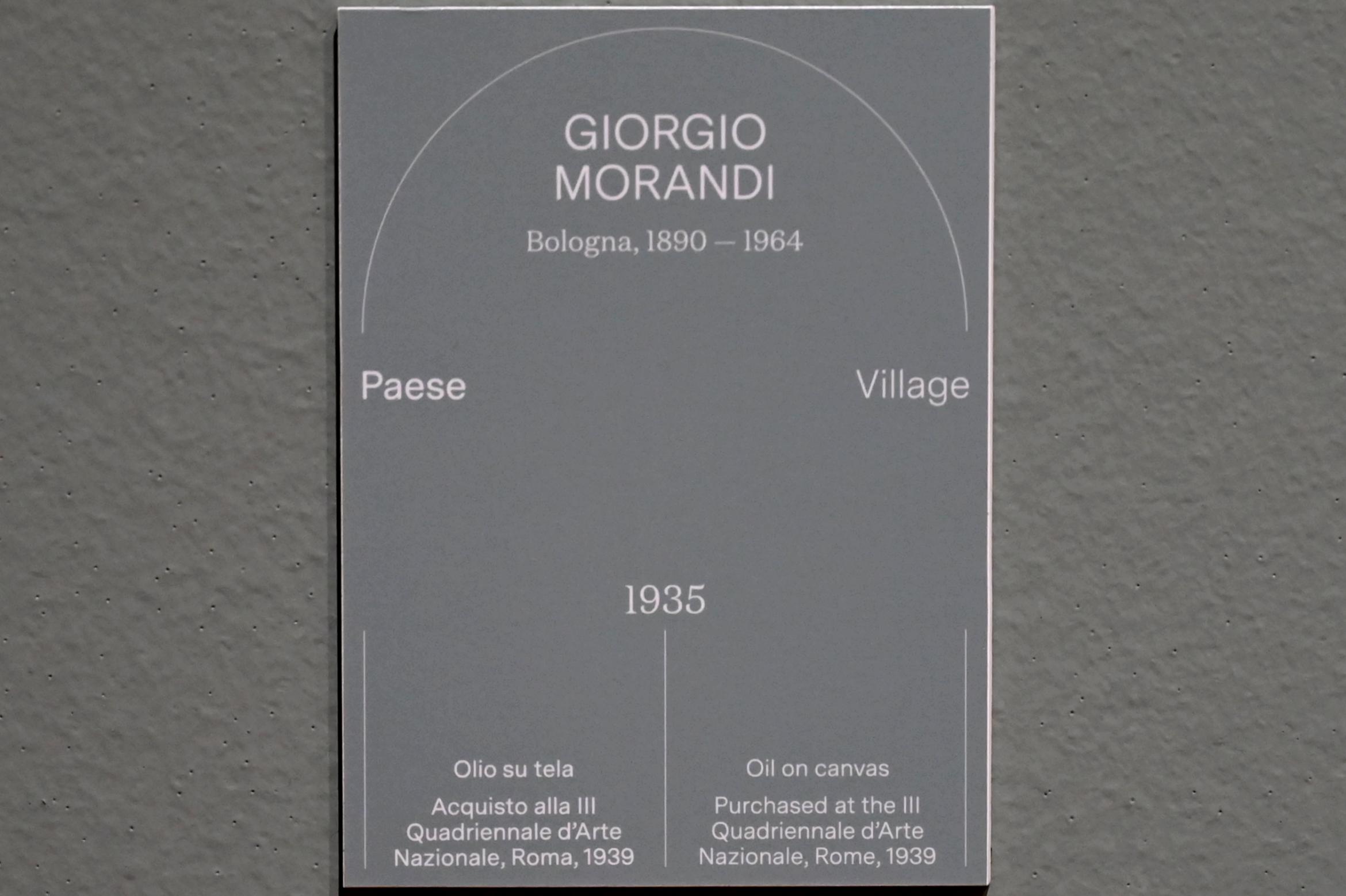 Giorgio Morandi (1935–1959), Dorf, Turin, Galleria civica d'arte moderna e contemporanea (GAM Torino), Saal 1, 1935, Bild 2/2