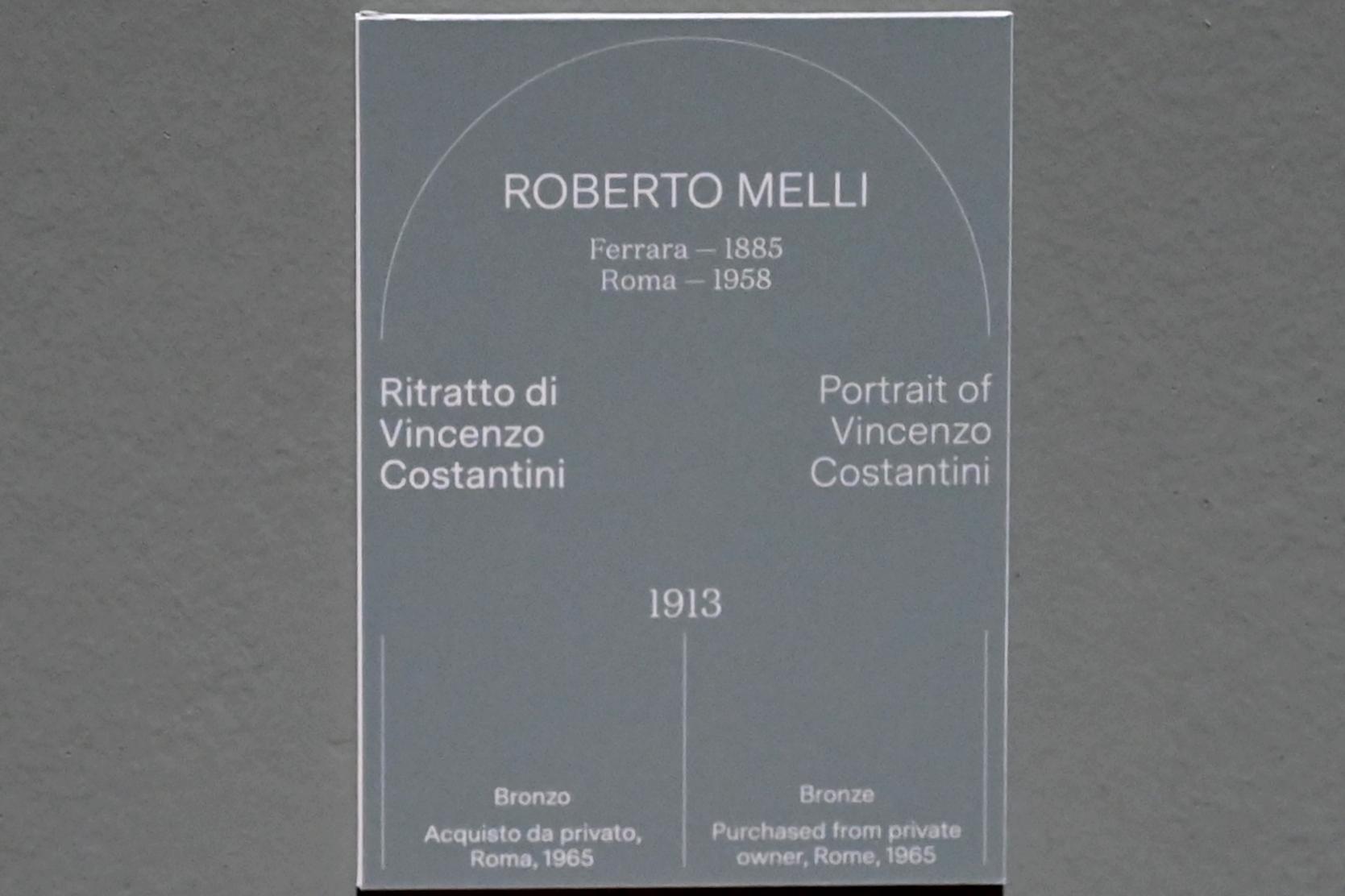 Roberto Melli (1913–1942), Porträt Vincenzo Costantini, Turin, Galleria civica d'arte moderna e contemporanea (GAM Torino), Saal 2, 1913, Bild 3/3